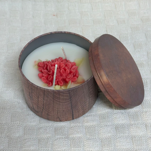 Brown Tin candle (Rose) 200g