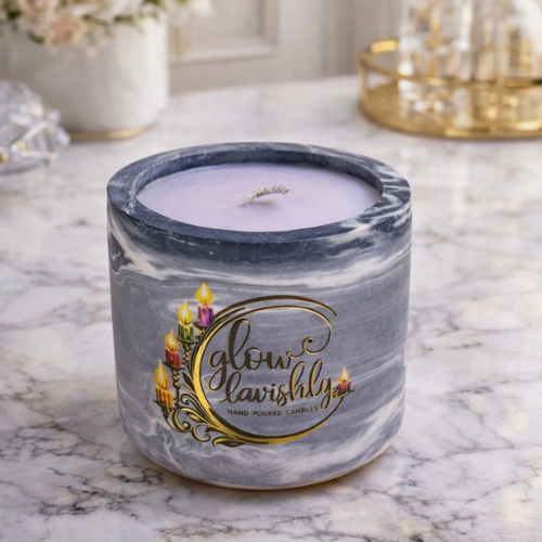 Candle in Handmade Jars - Dark Grey 380g