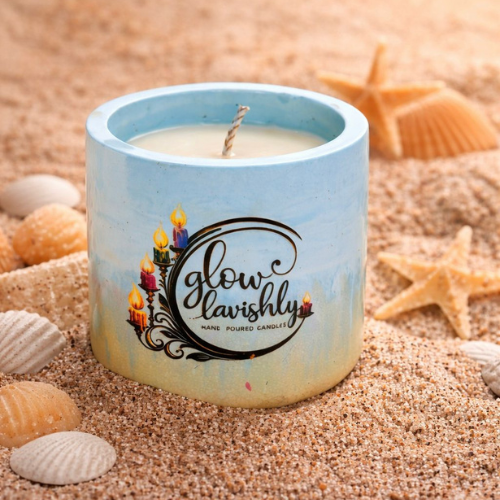 Candle in Handmade Jars - Light Green 380g