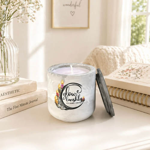 Candle in Handmade Jars - Light Grey 380g