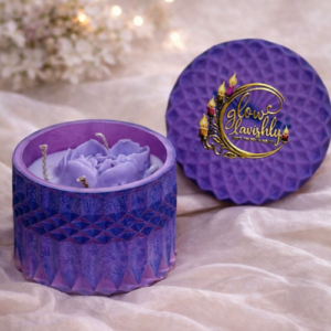 Candle in Handmade Jars - Purple Cyl 580g